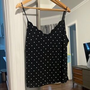 CeCe Black and White Polka Dot Tank Top
